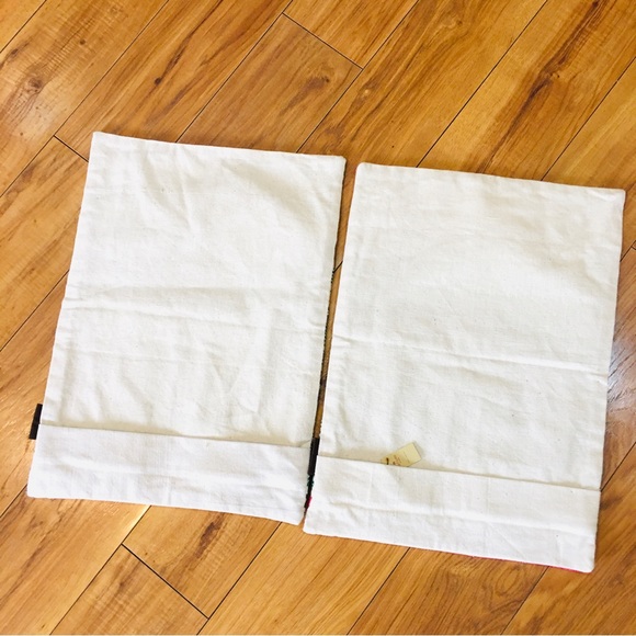 Artisan Myanmar pillow case covers new tags Christmas Aztec red green tan - Picture 3 of 4